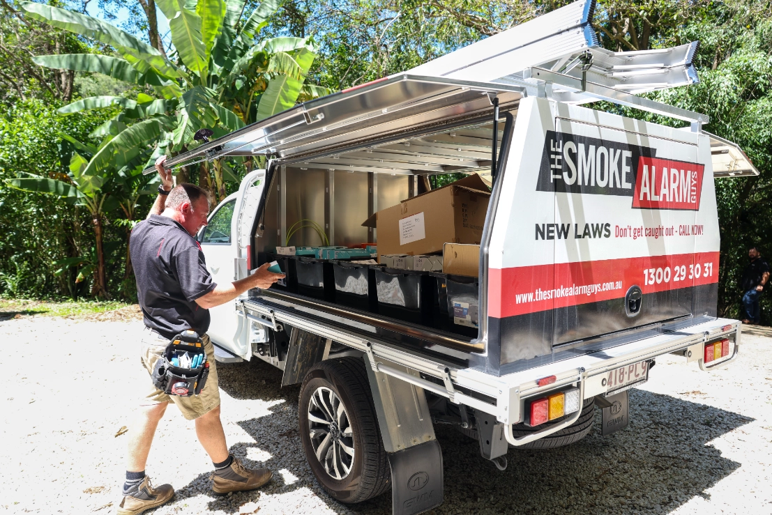mobile-smoke-alarm-service-truck-with-technician-inventory